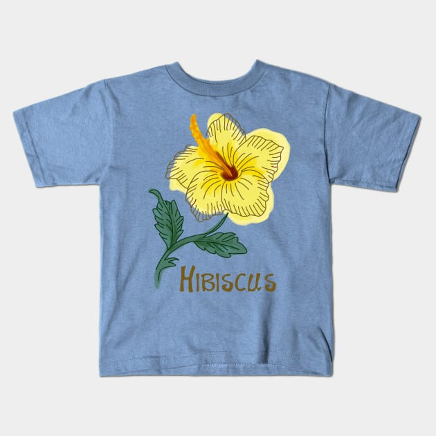 Hibiscus Kids T-Shirt by Slightly Unhinged